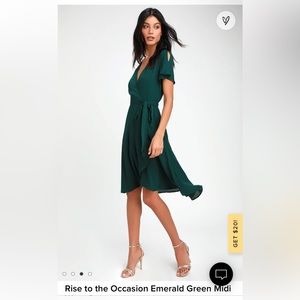 Lulu’s Rise To The Occasion midi dress in Emerald Green (L)